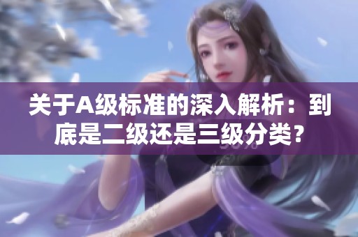 关于A级标准的深入解析：到底是二级还是三级分类？