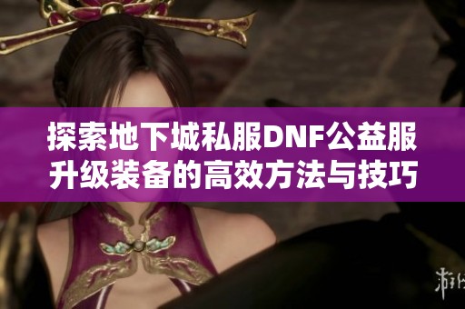 探索地下城私服DNF公益服升级装备的高效方法与技巧推荐