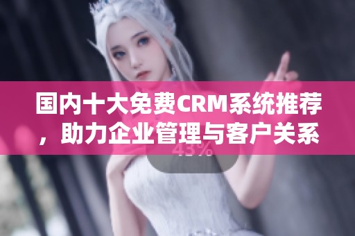 国内十大免费CRM系统推荐，助力企业管理与客户关系提升