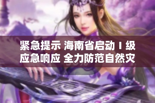 紧急提示 海南省启动Ⅰ级应急响应 全力防范自然灾害风险